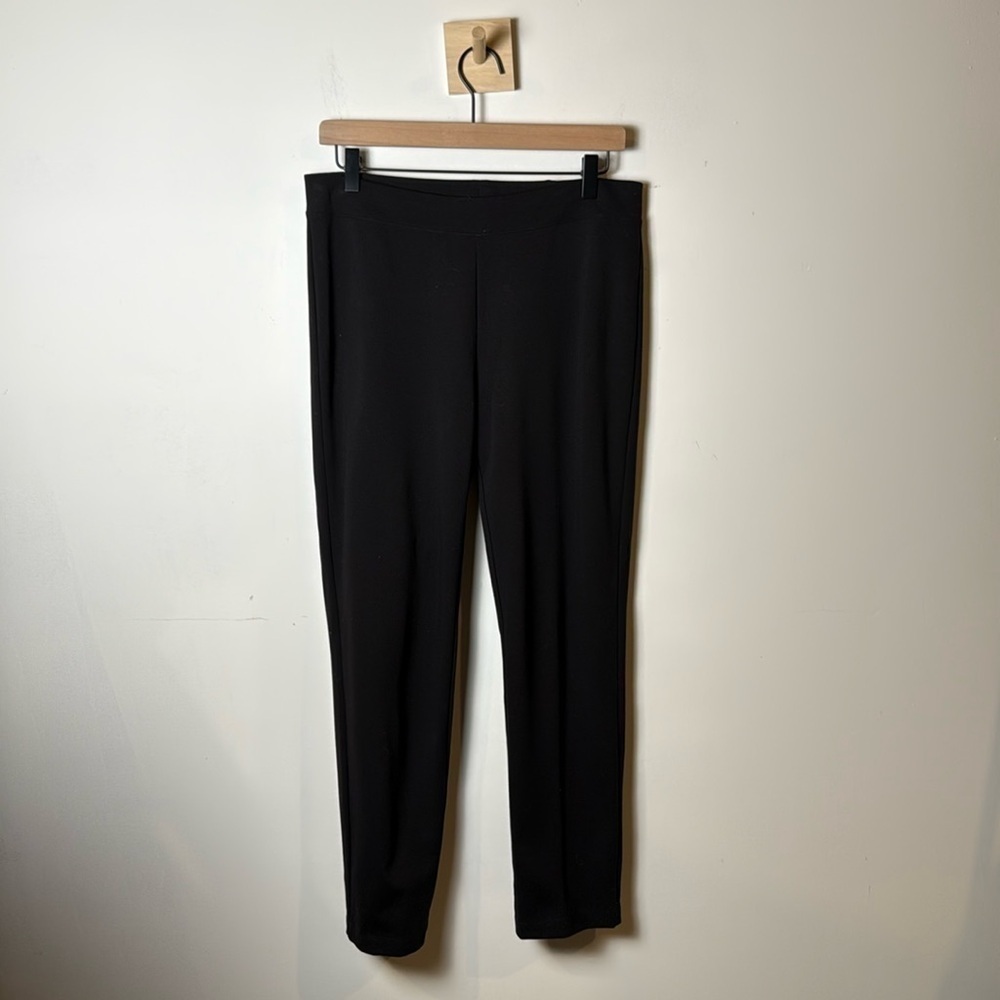Eileen Fisher Women’s Black Stretchy Viscose Nylon Spandex Pull-on Slim Pants S
